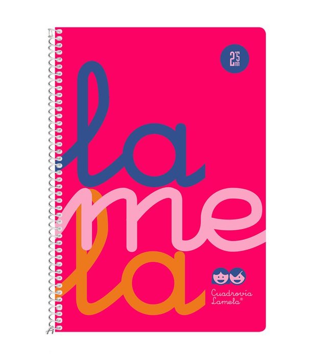 Cuaderno espiral 4º 80 hojas 90g 2,5mm rosa cuadrovia polipropileno flúor Imagen principal del producto