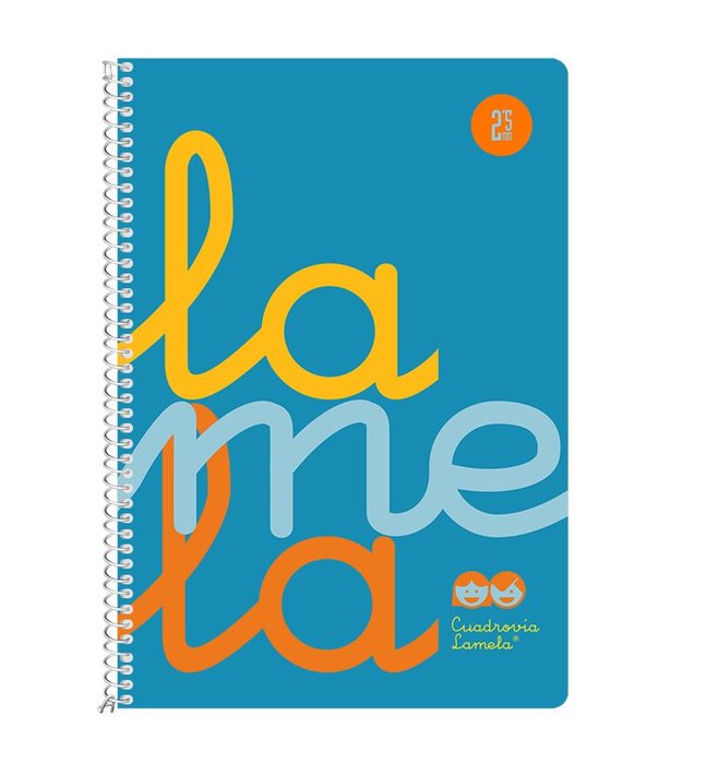 Cuaderno espiral 4º 80 hojas 90g 2,5mm azul cuadrovia polipropileno flúor Imagen principal del producto