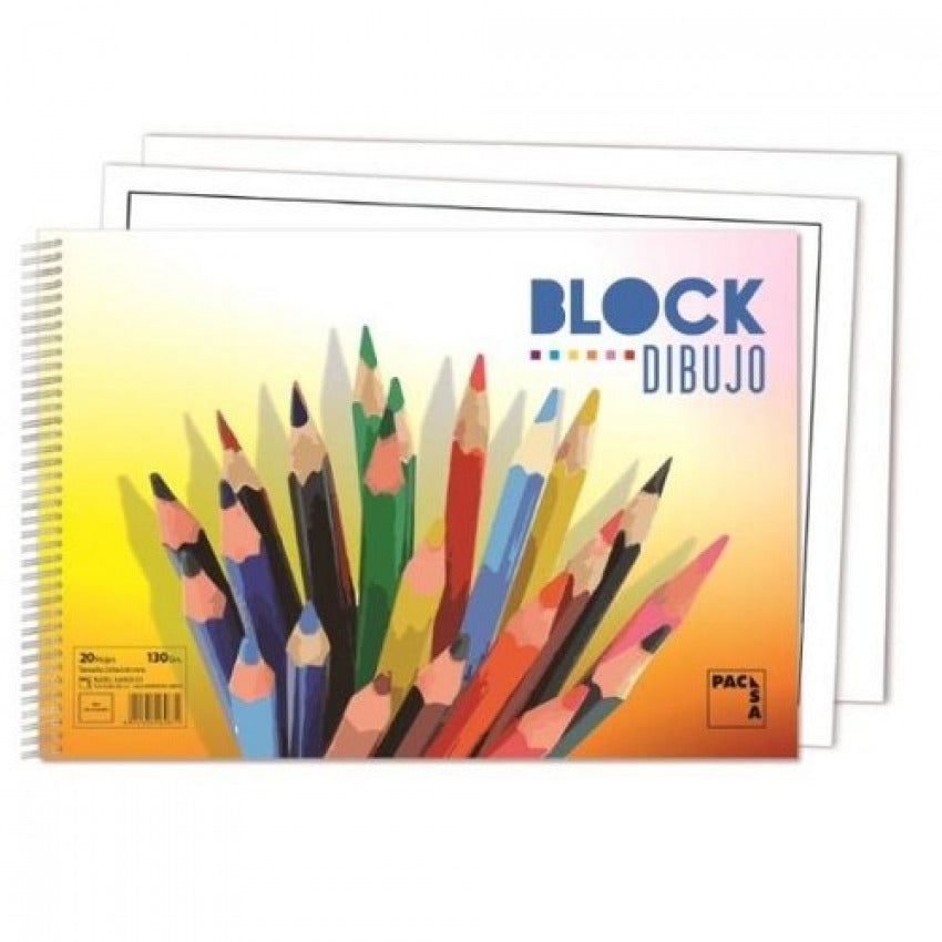 Block dibujo espiral 230x330mm 20h 130g. liso sin recuadro Imagen principal del producto