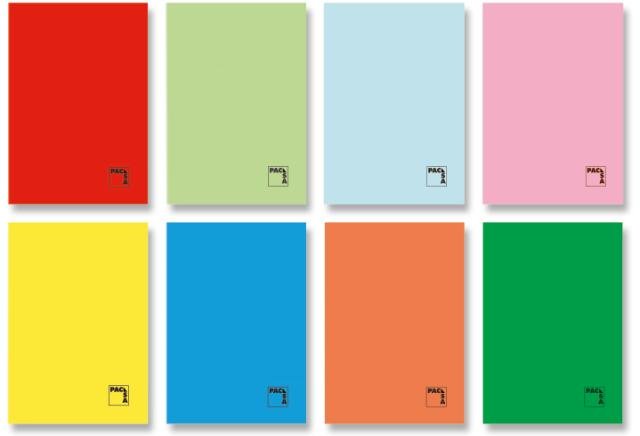 Paq/10 libreta a4 48h 70g cuadricula 5x5 c/m tapa gofrada colores surtidos pacsa Imagen principal del producto