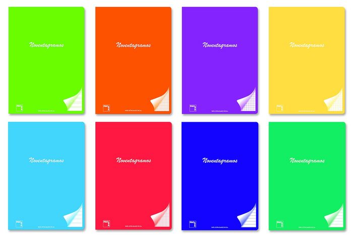Paq/6 libreta grapada a4 48h 90g 1horizontal c/m colores surtidos Imagen principal del producto