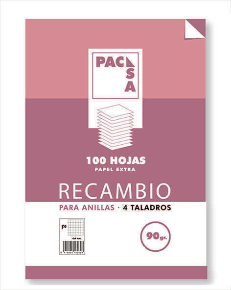 RECAMBIO Fº 100H 4 TALADROS 90G CUAD.4X4 C/M PACSA Imagen principal del producto