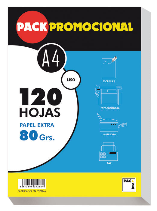 Pack Promocional Resmilleria Papel A4 80 g 120 H Liso PACSA