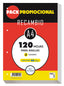 PACK PROMOCIONAL RECAMBIO A4 CUADRO 4MM 90G 120H 4 TALADROS | 1 UNIDADES | (PACSA)