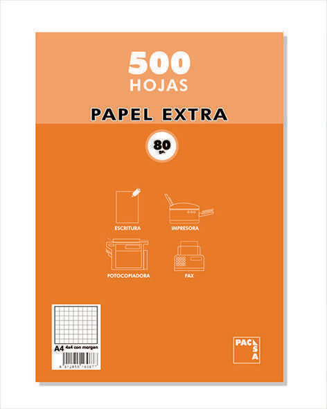 Paquete A4 500H 80 g Cuadricula 4x4 Pacsa Imagen principal del producto