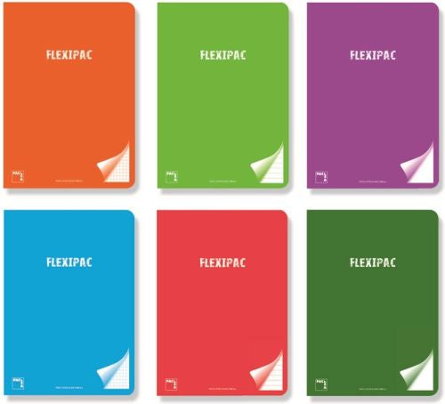 Paq/6 libreta a4 48h 90g pauta 2.5 c/m flexipac tapa plastico colores surtidos Imagen principal del producto