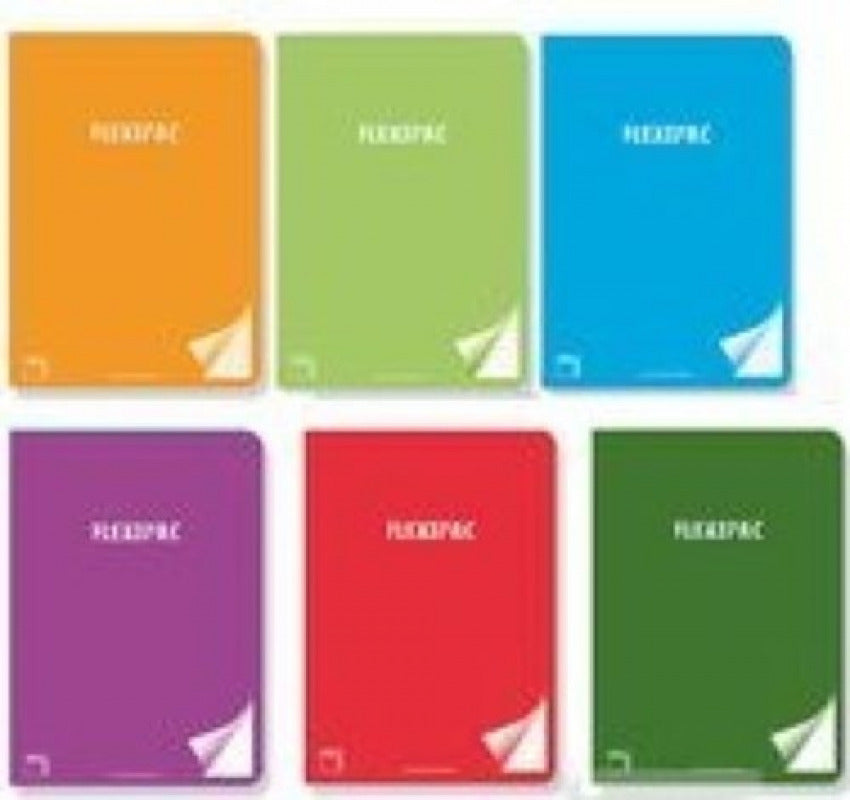 Paq/6 libreta a5+ 48h 90g cuadricula 6x6 c/m flexipac tapa plastico colores surtidos Imagen principal del producto