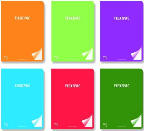 Paq/6 libreta a5+ 48h 90g pauta 2.5 c/m flexipac tapa plastico colores surtidos Imagen principal del producto