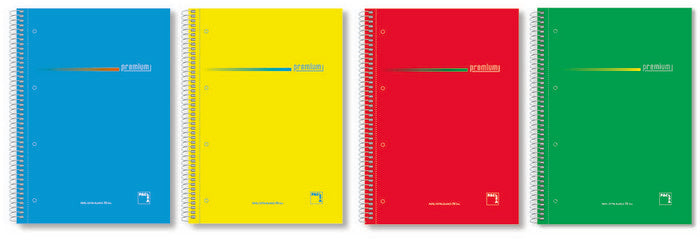 Paq/4 cuaderno espiral a4 160h 70g 1horizontal + greca microperforado t. extradura Imagen principal del producto