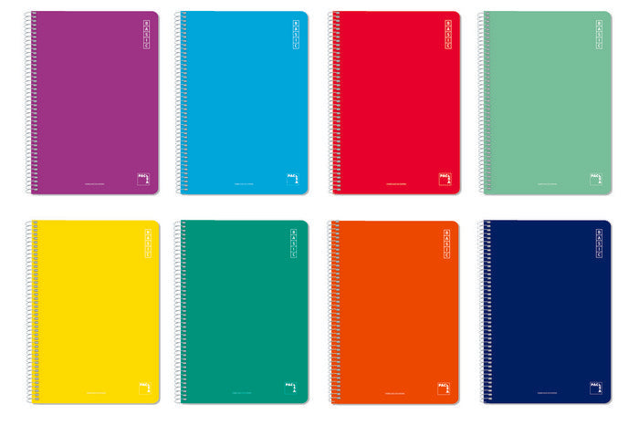 Paquete de 10 cuadernos espiral 80 hojas PACSA tapa blanda