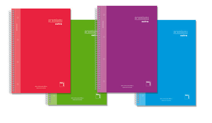 Bloc Espiral Estándar Liso 120H 90g | Pacsa | Cartón | Formato Estándar | Pack 4 Unidades Imagen principal del producto