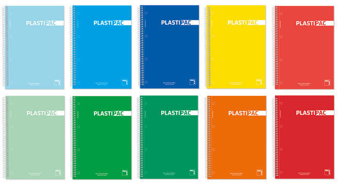 Paq/4 cuaderno espiral a5 100h 90g. cuad.5x5 microperforado + greca tapa plástico Imagen principal del producto