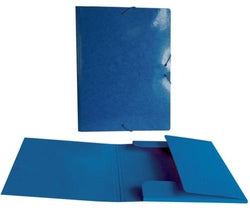 Carpeta folio azul SENFORT con gomas y solapas para oficina