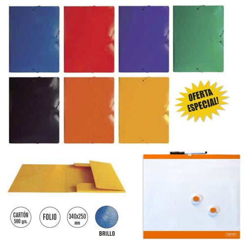 Pack 10 Carpetas Gomas y Solapas Cartón SENFORT Imagen principal del producto