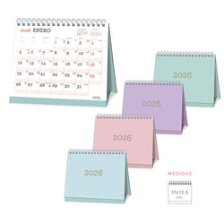 Calendario sobremesa pastel SENFORT 2026