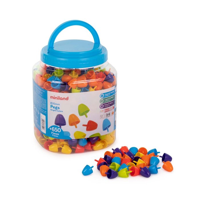 Bote Pegs 20 mm 650 Piezas Miniland Imagen principal del producto
