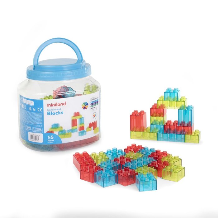 Juego Construcción Bloques Translucidos 55 Piezas Miniland Imagen principal del producto