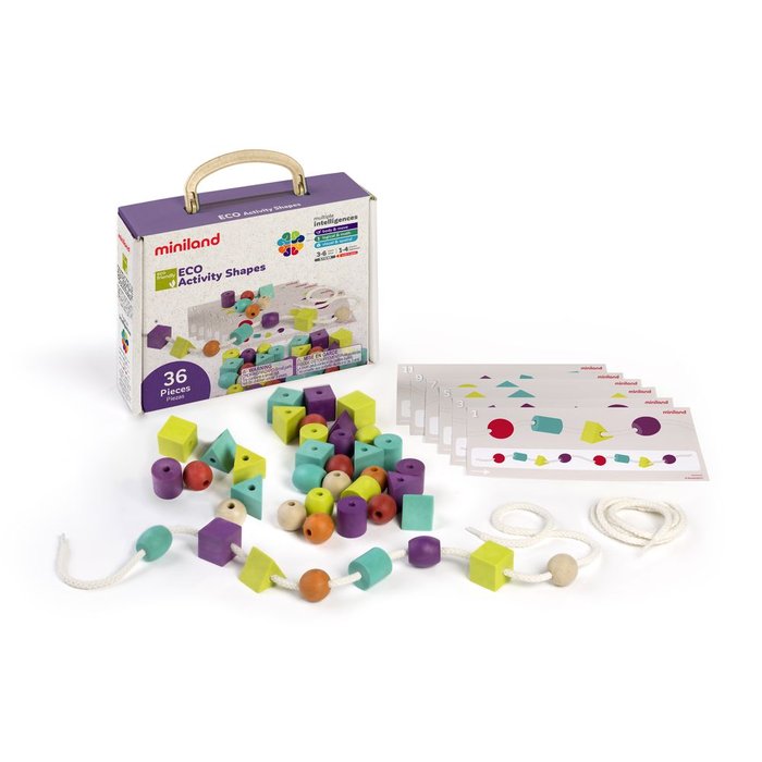 JUEGO ECO MATEMATICAS ENLAZAR FIGURAS MULTICOLOR | MINILAND | 1 UNIDAD | 8413082322571 Imagen principal del producto
