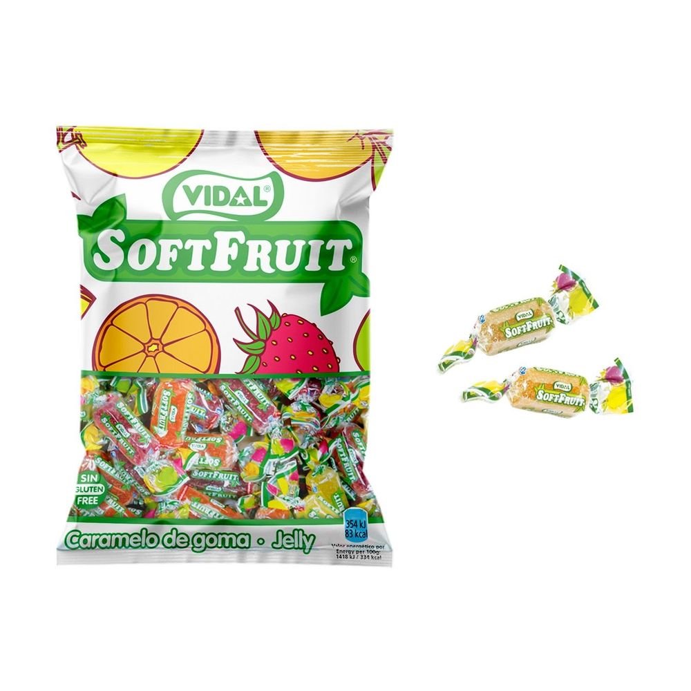 Caramelo de Goma Envuelta Individual Soft Fruit Vidal Golosinas 1 kg