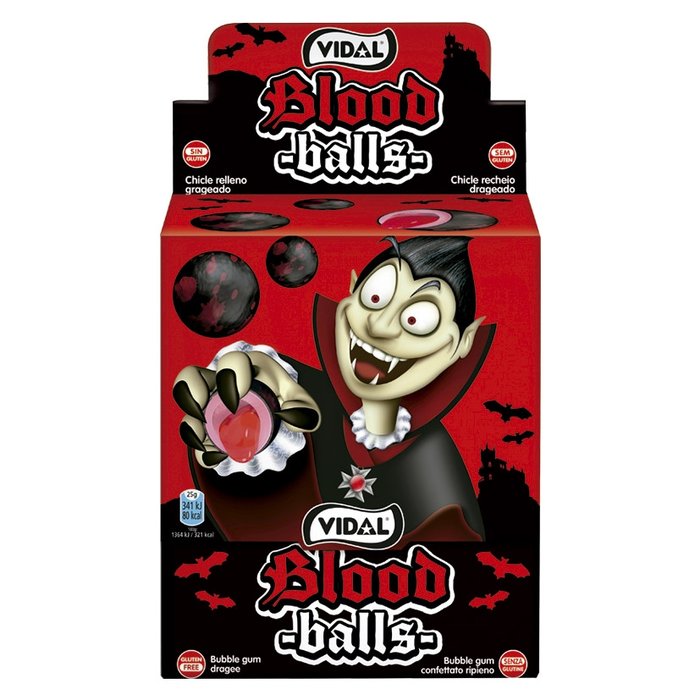 Golosina Blood Balls Chicle con Relleno Líquido 200 Uds Vidal Golosinas