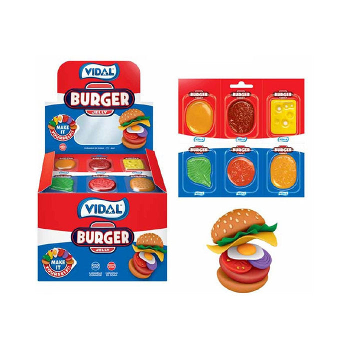 Golosina Burger Jelly 66 Complementos para 11 Hamburguesas Vidal Golosinas