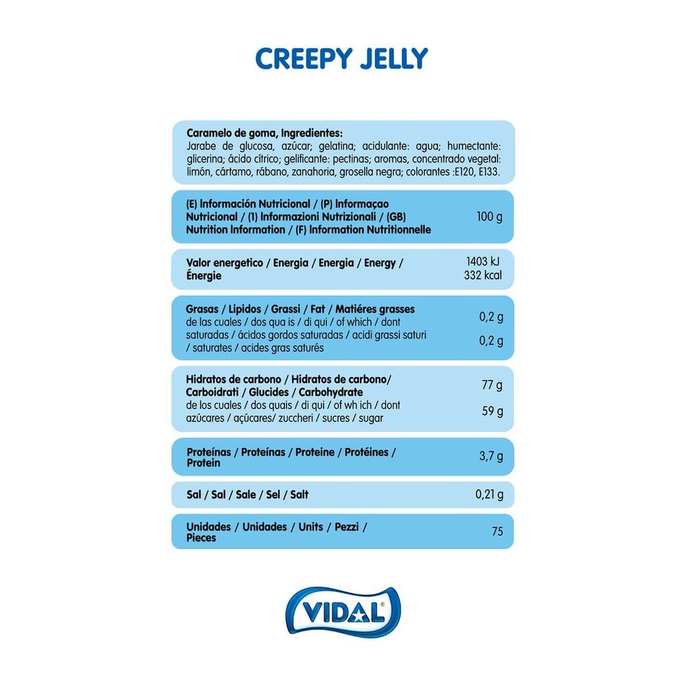 Golosina Creepy Jelly 66 unidades Vidal