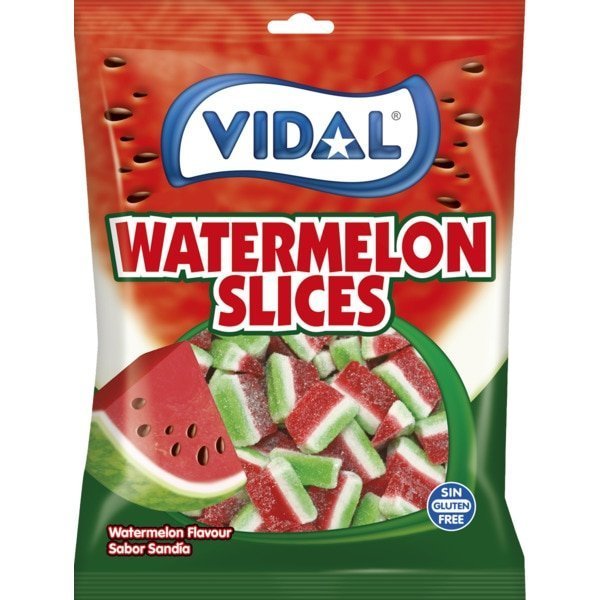 Golosina Tajadas Sandia Ácidas Vidal Golosinas Pack 14 Bolsas 90 g