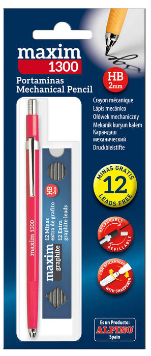 PORTAMINAS MAXIM 2 MMHB Y CAJA DOCENA MINAS 2 MM BLISTER | 12 UNIDADES | (ALPINO) Imagen principal del producto
