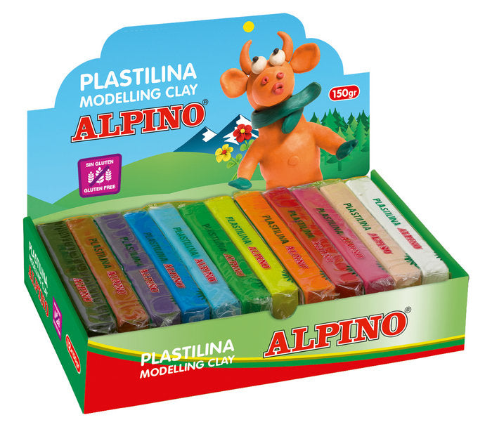 PLASTILINA ALPINO 150GR COLORES SURTIDOS | 12 UNIDADES | (ALPINO) Imagen principal del producto