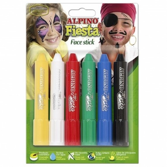 MAQUILLAJE ALPINO FACE STICK 5 GRS 6 COLORES SURTIDOS | 1 UNIDADES | (ALPINO)
