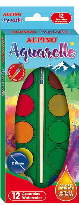 ACUARELA ALPINO ESTUCHE 12 COL | 1 UNIDADES | (ALPINO)