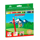 ✅ LAPICES DE COLORES ALPINO HEXAGONALES - CAJA 24 LAPICES LARGOS