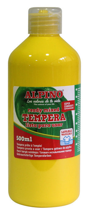 TEMPERA LIQUIDA ALPINO 500ML AMARILLO | 6 UNIDADES | (ALPINO)