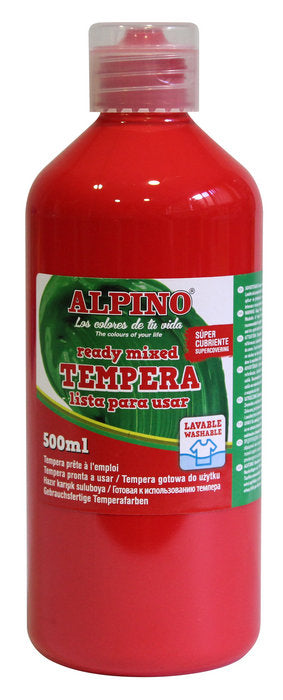 TEMPERA LIQUIDA ALPINO 500ML ROJO | 1 UNIDADES | (ALPINO) Imagen principal del producto