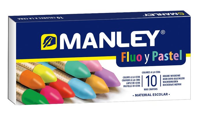 Estuche 10 ceras manley fluor + pastel