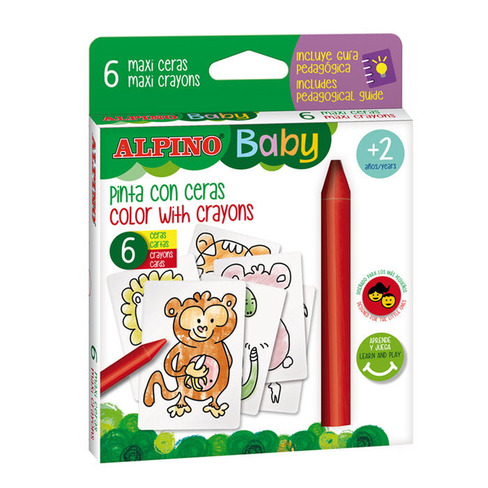 LAPIZ ALPINO BABY LA JUNGLA 6 COLORES SURTIDOS | 1 UNIDADES | (ALPINO) Imagen principal del producto