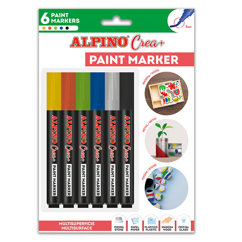Rotulador Alpino Paint Marker 6 Colores Básicos Alpino