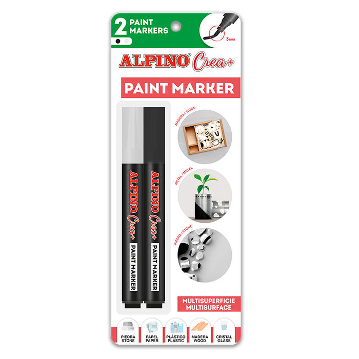 Rotulador Alpino Paint Marker Blister Blanco Y Negro | Alpino | Pack 1 Unidades Imagen principal del producto