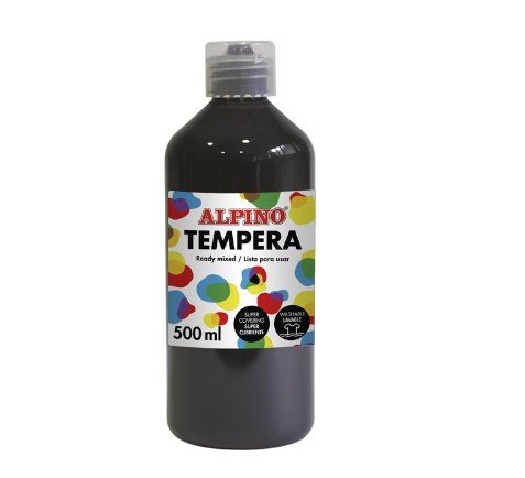 Pintura Dedos Botella 500ml Negro ALPINO