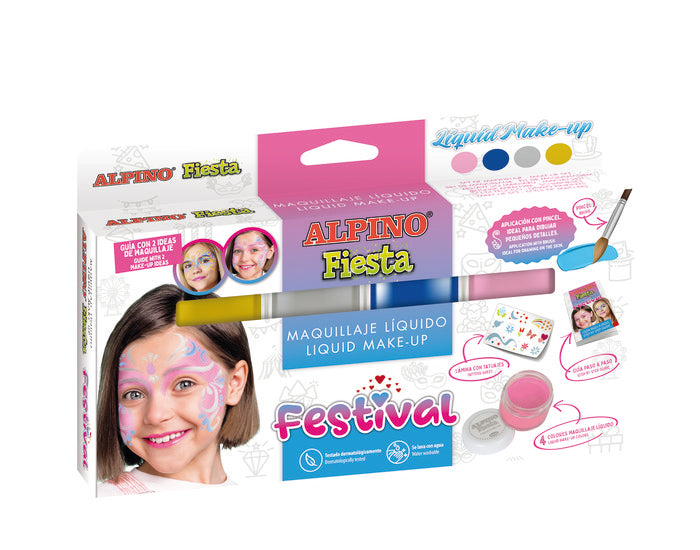 ESTUCHE FESTIVAL MAQUILLAJE 4 COLORES X10GR +PINCEL+FOLLETO | 1 UNIDADES | (ALPINO) Imagen principal del producto