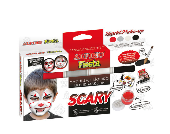 ESTUCHE MAQUILLAJE SCARY 4 COLORES X10GR + PINCEL + FOLLETO | 1 UNIDADES | (ALPINO) Imagen principal del producto