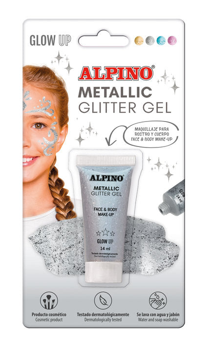 BLISTER MAQUILLAJE ALPINO GLITTER GEL METALICO PLATA | 1 UNIDADES | (ALPINO) Imagen principal del producto