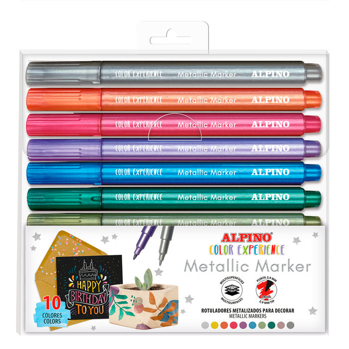 Rotulador Alpino Color Experience Metalicos 10 Color Surtid | Alpino | Pack 1 Unidades Imagen principal del producto