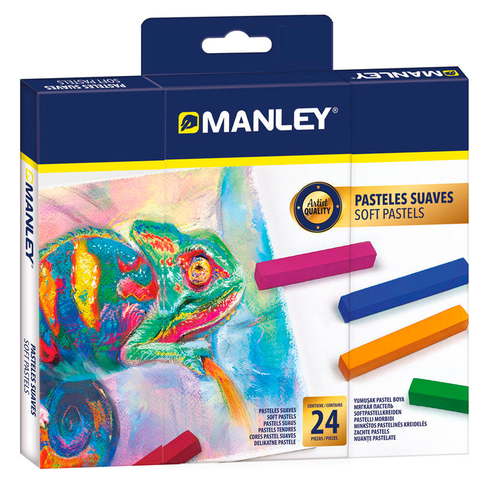 TIZA PASTEL MANLEY 24 COLORES SURTIDOS | 1 UNIDADES | (MANLEY PRODUCTOS, S,A,)