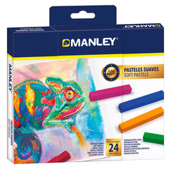 TIZA PASTEL MANLEY 24 COLORES SURTIDOS | 1 UNIDADES | (MANLEY PRODUCTOS, S,A,)