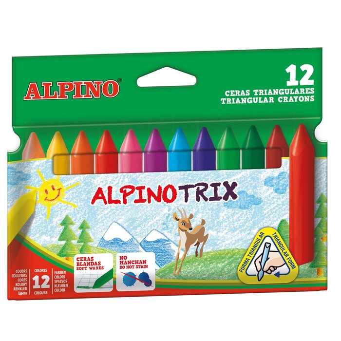 CERAS ALPINOTRIX 12 COLORES SURTIDOS | 12 UNIDADES | (ALPINO) Imagen principal del producto