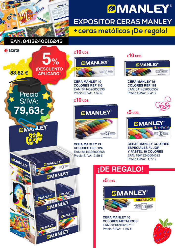 Expositor de Ceras Manley Surtido Pack 12 Imagen principal del producto