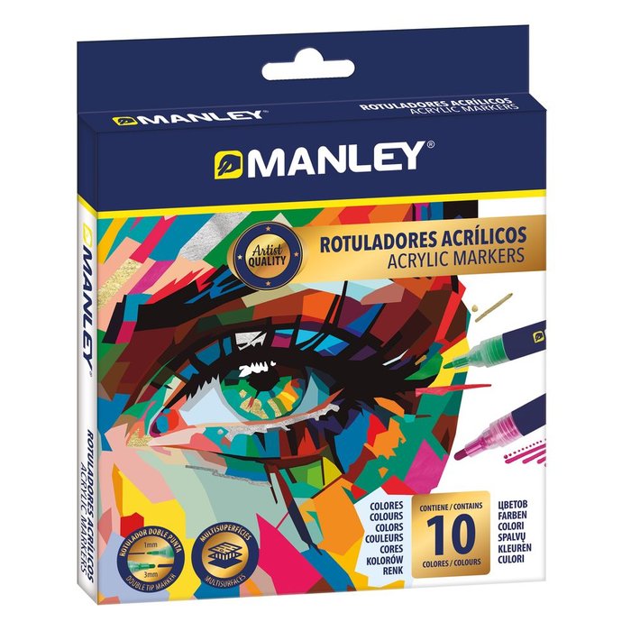 Rotulador Manley Acrilico 10 Colores Basicos | Manley Productos, S,A, | Pack 1 Unidades Imagen principal del producto