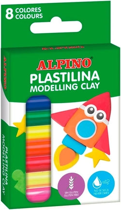 Plastilina neon Alpino pack 8 unidades