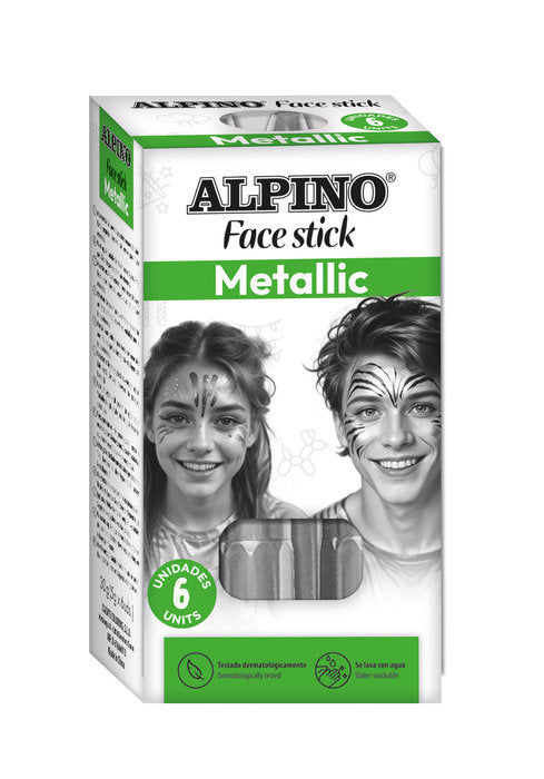 BLISTER 2 BARRAS FACE STICK METALLIC GOLD SILVER 5GR | 12 UNIDADES | (ALPINO) Imagen principal del producto